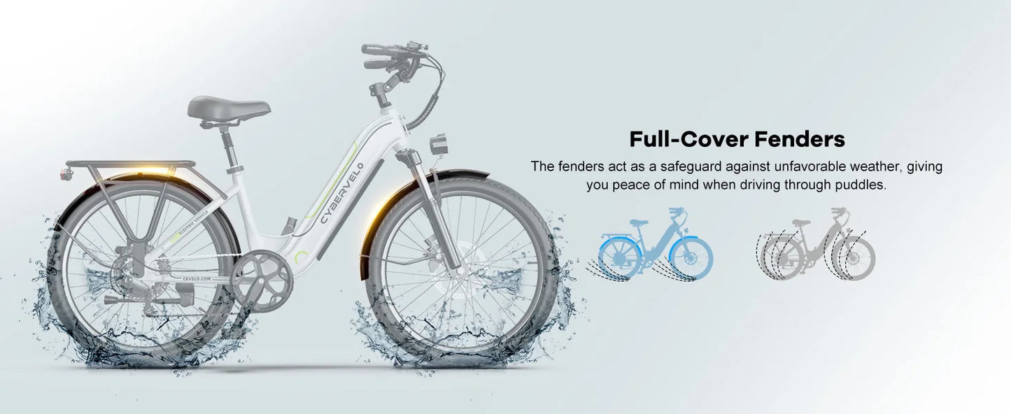 Cybervelo EK7 1000 Peak Electric Bike,80 Miles Removable Battery Ebike, 26" Electric E Bike with 7-Speed,Adult Electric Bicycles