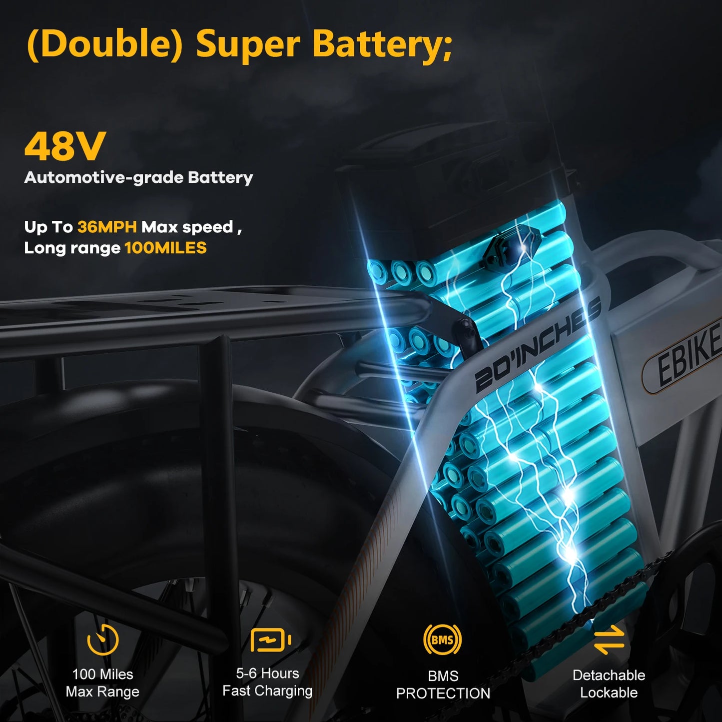 E-bike 48V Lithium-ion Battery kit 20Ah, Electric Bike Battery kit for Model EK4 / Mars700