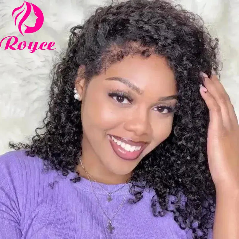 Kinky Curly Edged Short Bob Human Hair Wigs 13x4 Transparent Lace Front Wigs For Women Human Hair Remy 4x4 Closure Soft Bob Wig