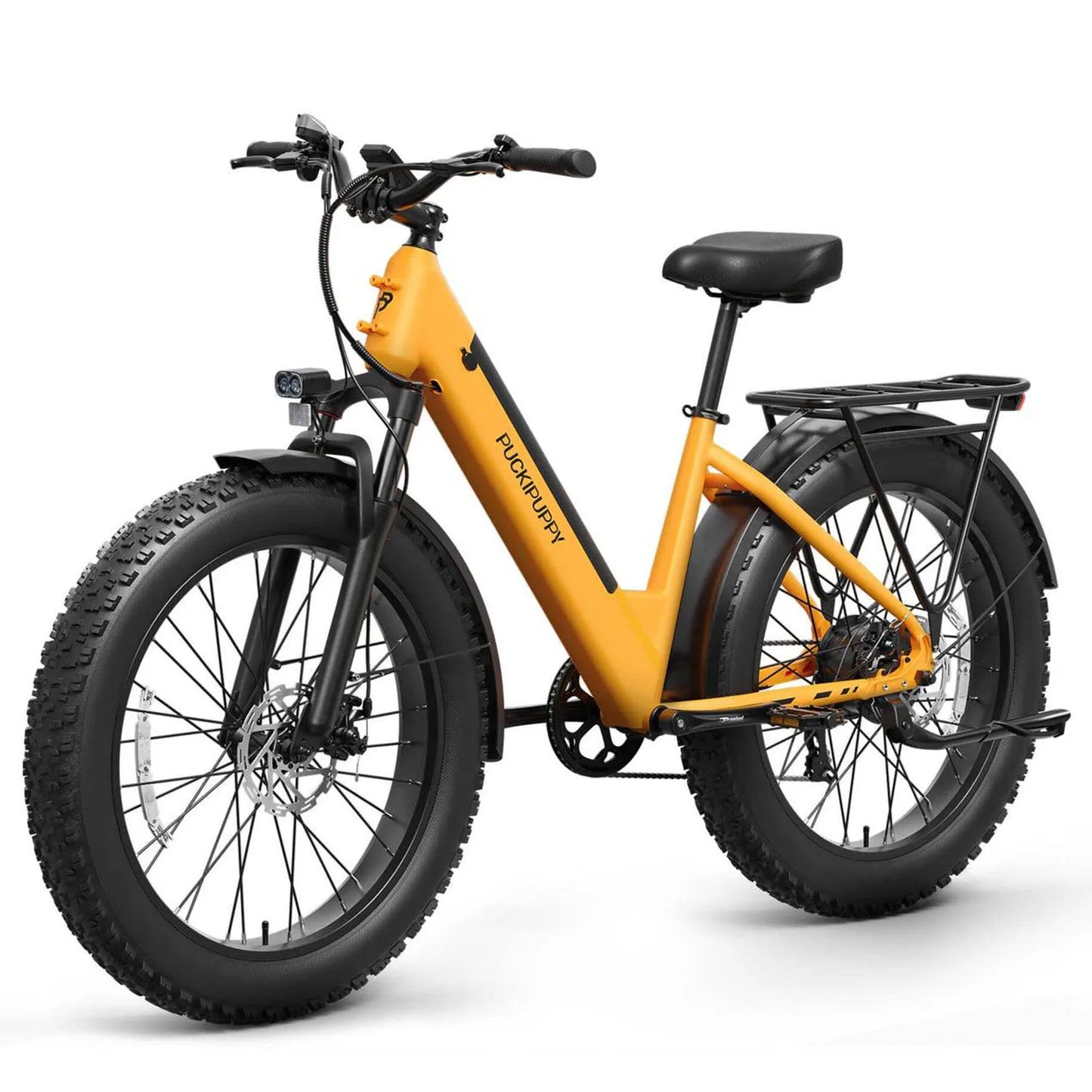 PUCKIPUPPY Electric Bike for Adults 960W Peak 48V 15AH Electric Bicycle 7 Speed All Terrain 26" Fat Tire Front Suspension E-Bike