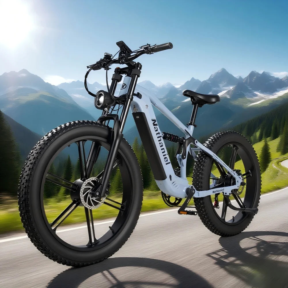 Nathaniel SYR09  26*4.0 electric bike, dual motor 2000W integrated wheel, 48V 20Ah, adjustable shock absorption, suitable for be