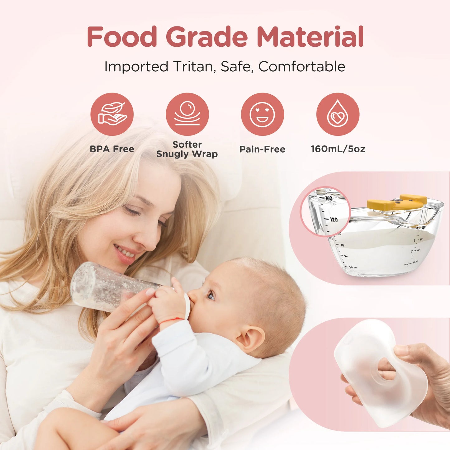 2/1pcs Wearable Breast Pump Hands Free Electric Breast Pumps Slient Comfort Milk Collector BPA-free LED Display 3Modes 12 Levels