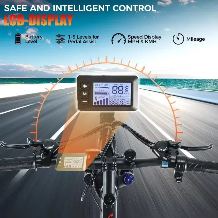 Tool Electric Bike for Adults, 26" Sunshine Commuter Ebike Guaranteed Authentic.[Peak 500W Motor] Electric Mountain Bike