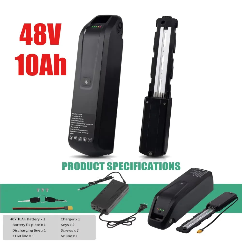 Hailong Electric Scooter Battery 36V 48V 15Ah-20Ah for 250W~1800W Motorcycle/bicycle Waterproof LithiumBattery + Charger