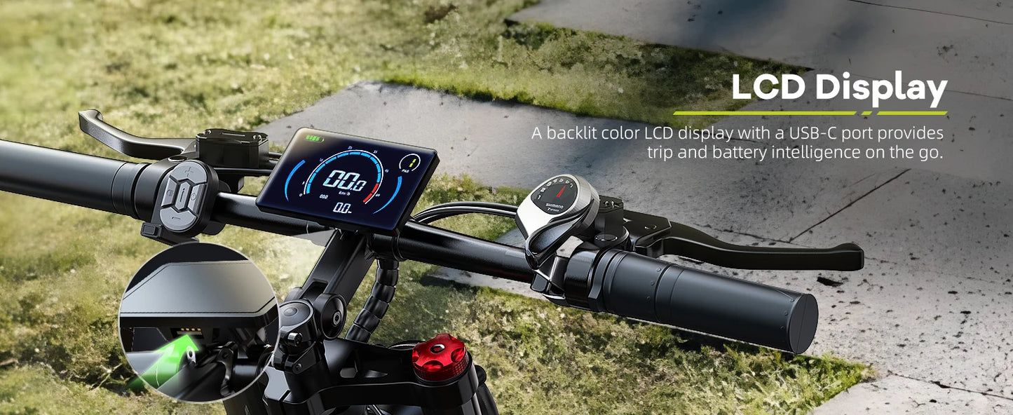Cybervelo Power EK9 5000w Motor Commute & Off Road Electric Bike, 100 Miles+ Long Range, 26"x4.0” Fat Tire, 52V 40Ah Battery