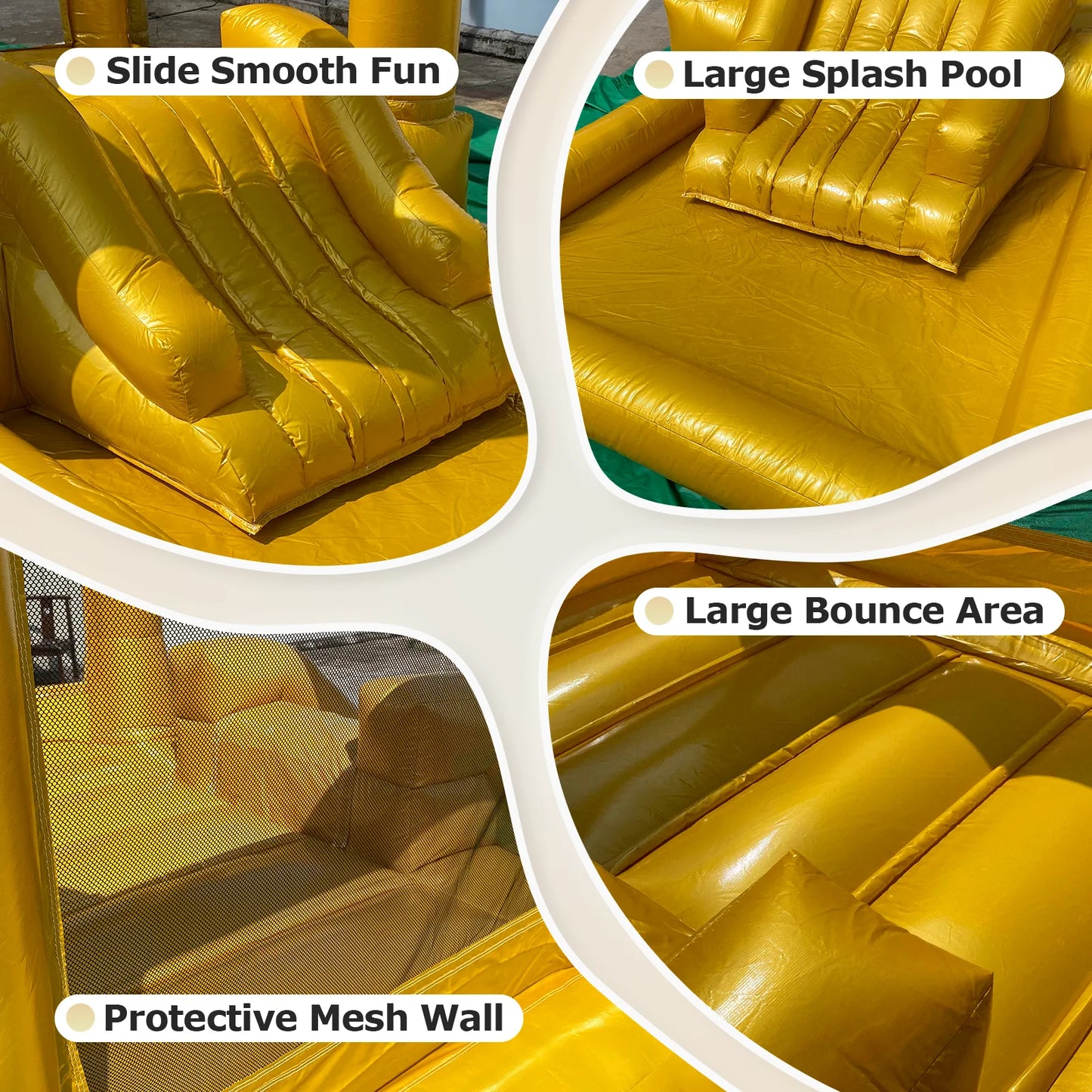 New Design Commercial Inflatable White Bounce House With Slide Bouncy Castle/Gold Jumping House/Customization Bounce For Wedding
