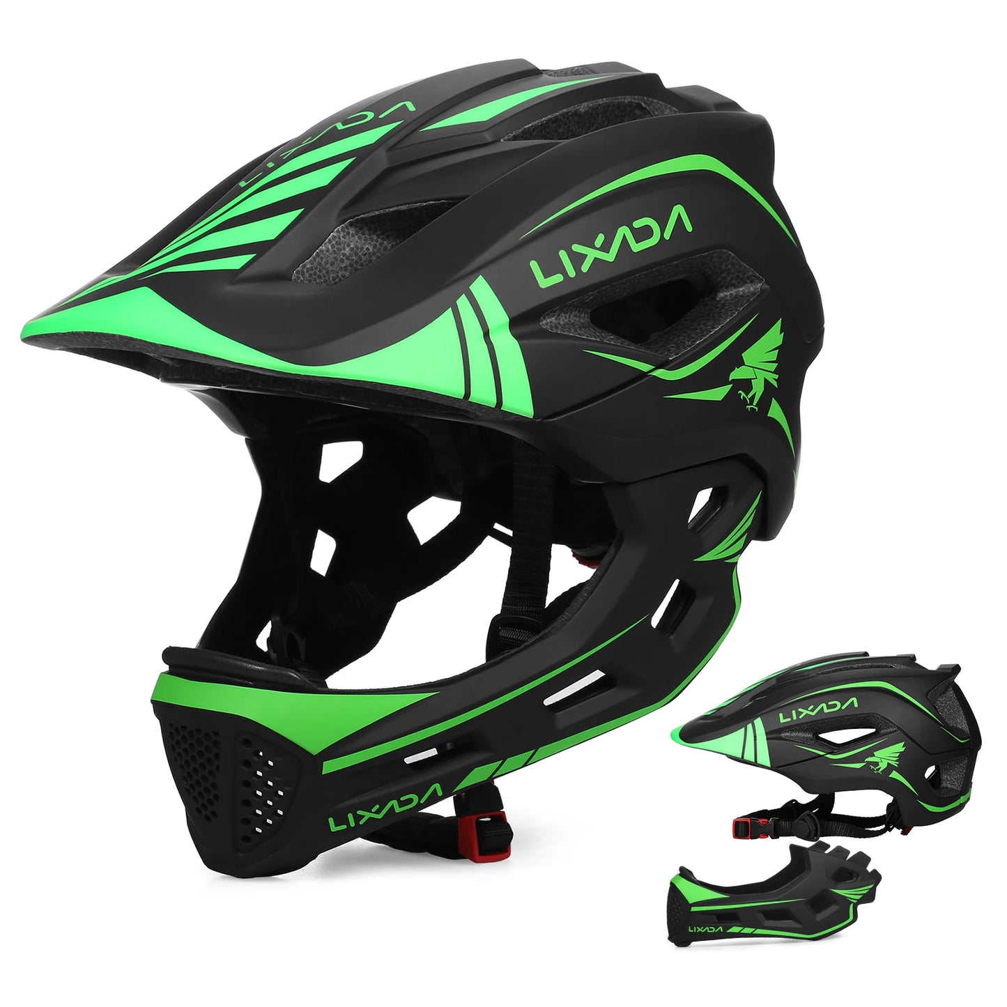 Lixada Kids Detachable Full Face Helmet Children Sports Safety Bike Helmet Protective Gear for Cycle Skateboarding Roller Skatin