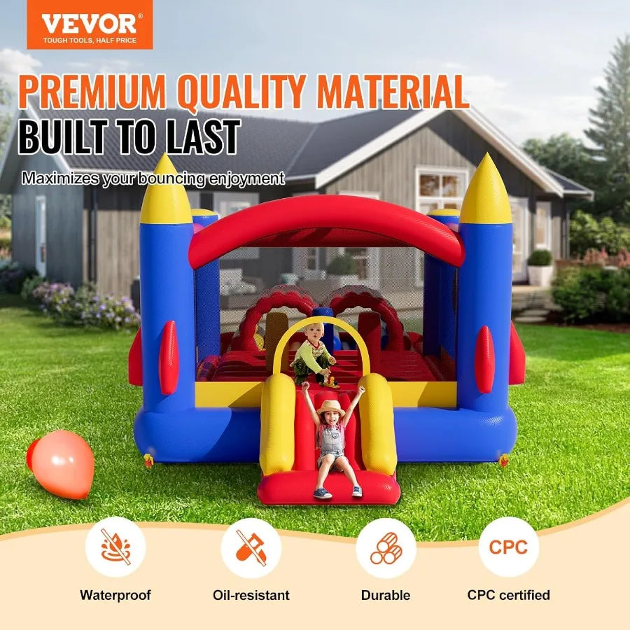 Outdoor Toys for Kids 5-12, Bounce House for Kids, Inflatable Nightclub Halloween Bounce House with Slide, Blower,160x94x96 inch