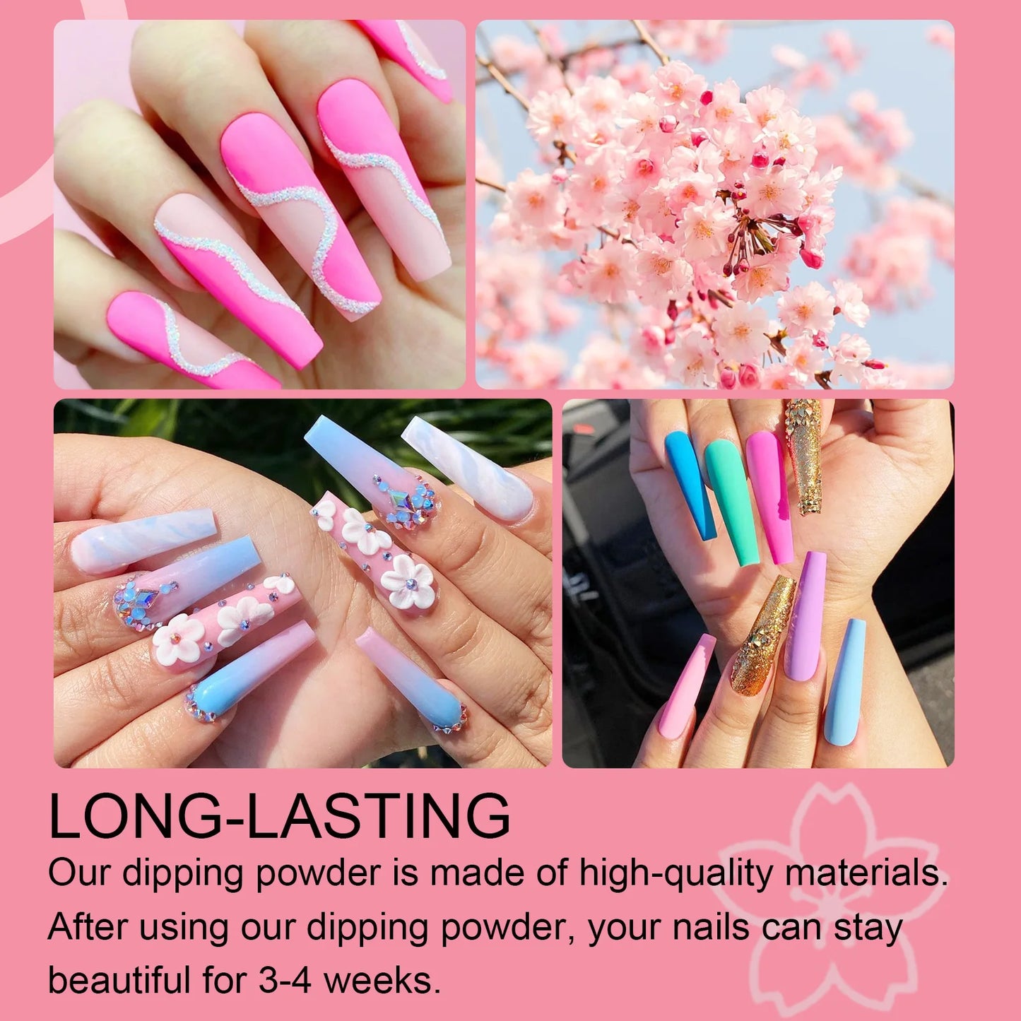 Saviland 20 Colors Dipping Powder Acrylic Powder Dip Powder Liquid Set with Base Top Coat Natural Dry Long Lasting Nail Art
