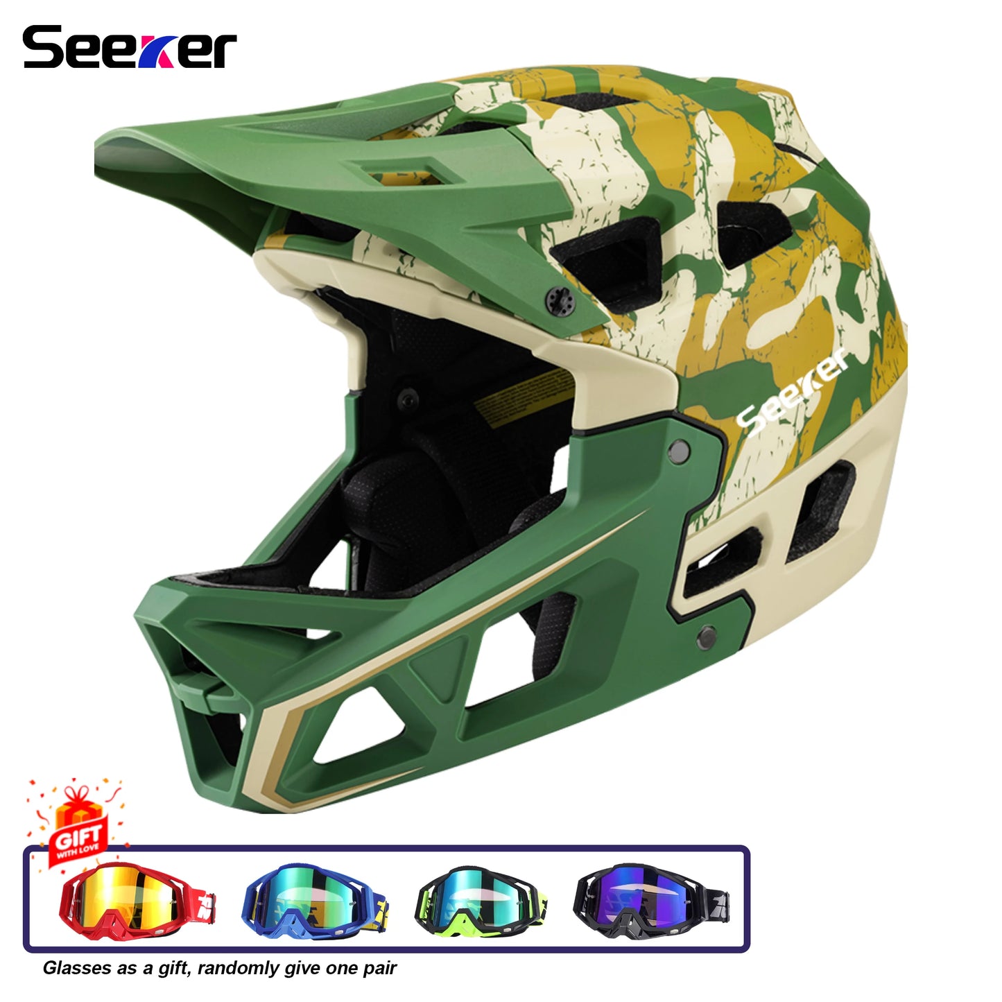 Seeker Mtb Mountain Bike Helmet Lightweight Breathable Speed Downhill Full Helmet Outdoor Adult Men And Women Cycling Helmets