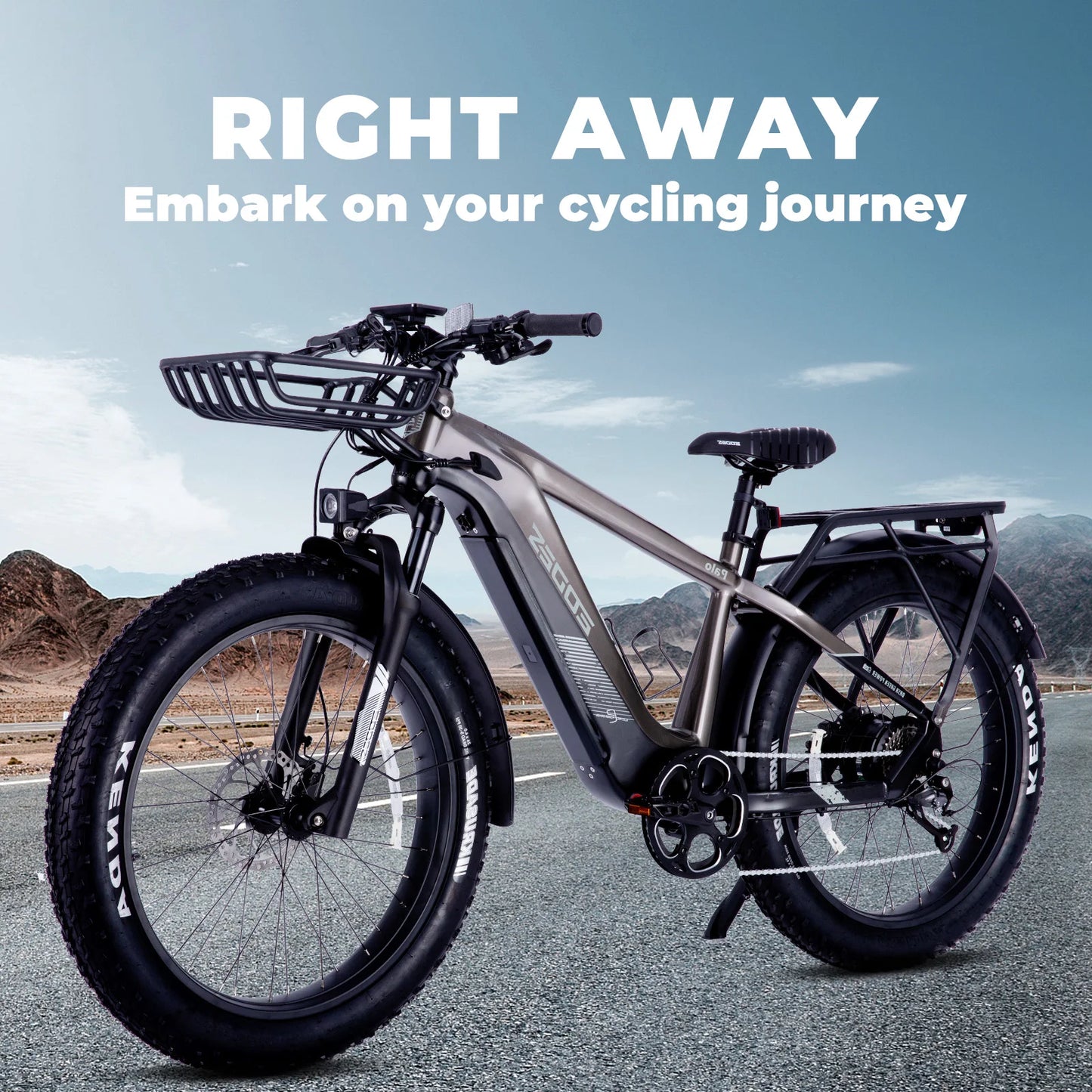 Adult electric bicycle 750W52Vdetachable battery electric bicycle 26inch thick tire front shock absorber mountain electric bicyc