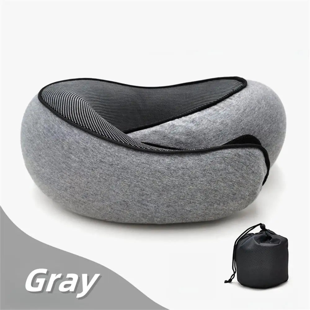 Travel Neck Pillow Memory Foam U-shaped Pillow Snail Style Travel Neck Support Portable Adjustable Soft Noon Break Sleep Pillows