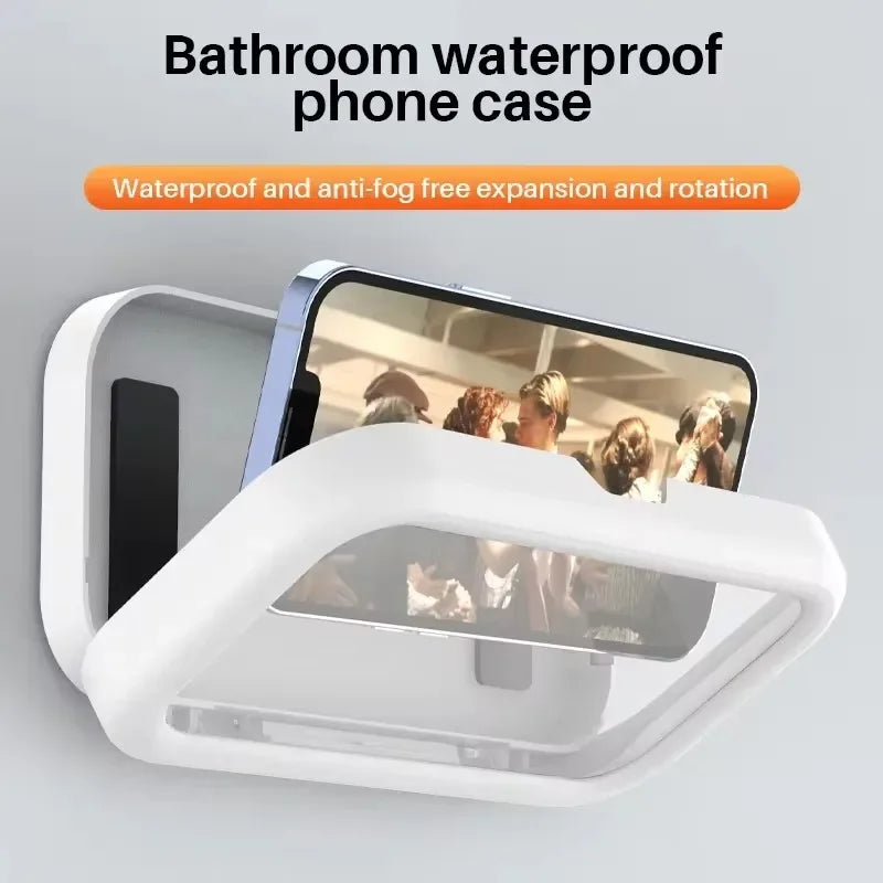 New Waterproof Bathroom Phone Wall Mount Holder Adjustable Shower Phone Case Stick on Wall Bathroom Toilet Phone Holder