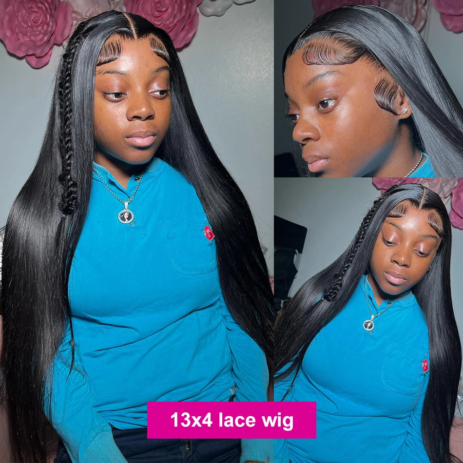 200 Density 13x4 Lace Front Human Hair Wigs Black Bone Straight Brazilian Virgin Hair 360 HD Lace wig Frontal 5x5 Glueless Wigs