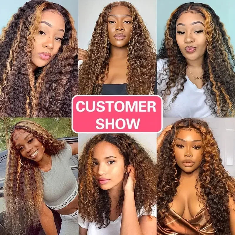 13x4 HD Lace Frontal Wig P427 Highlight Wig Human Hair Water Wave Lace Front Wig 30 Inch Brazilian Deep Wave 13x6 Lace Front wig