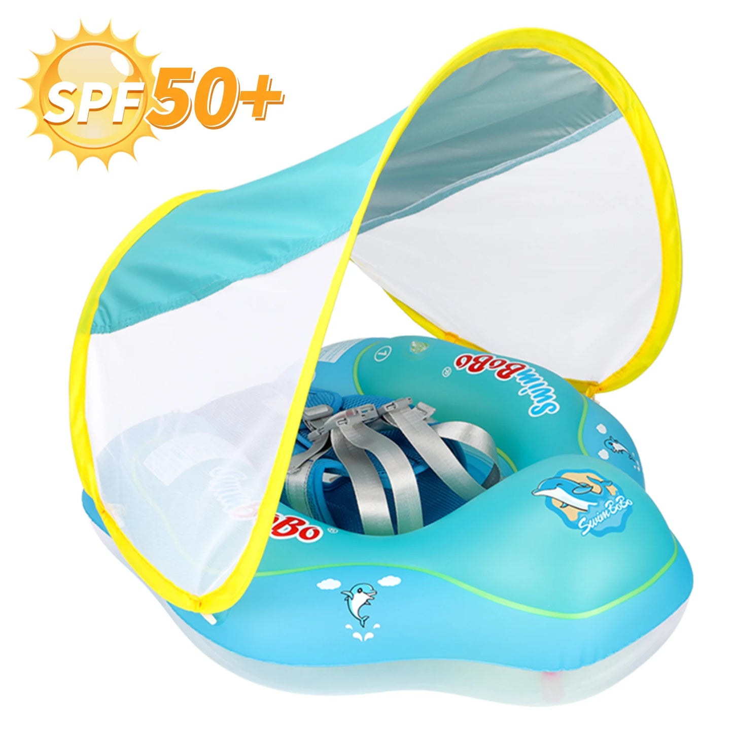 Swimbobo New Upgrades Mesh More Safety Soft Ventilate Seat Pocket Baby Inflatable Swimming Floating Kids Ring Circle Summer Toys