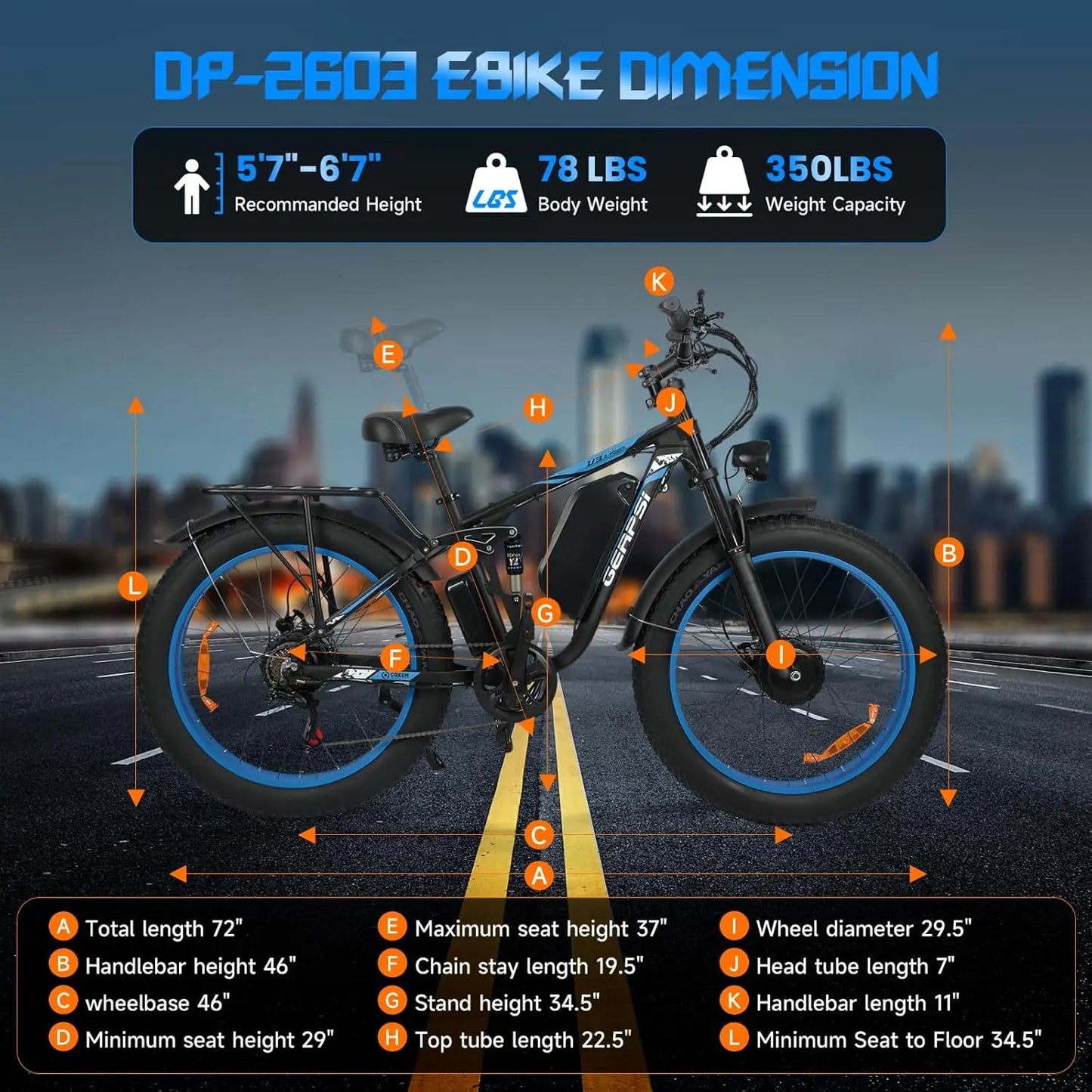 BAOLUJIE 2603 Electric Bicycle,Adult E-Bike ebike with 3000W Two Motors, 52V32AH Battery,26" Tire Electric Bike【1 Year Warranty】
