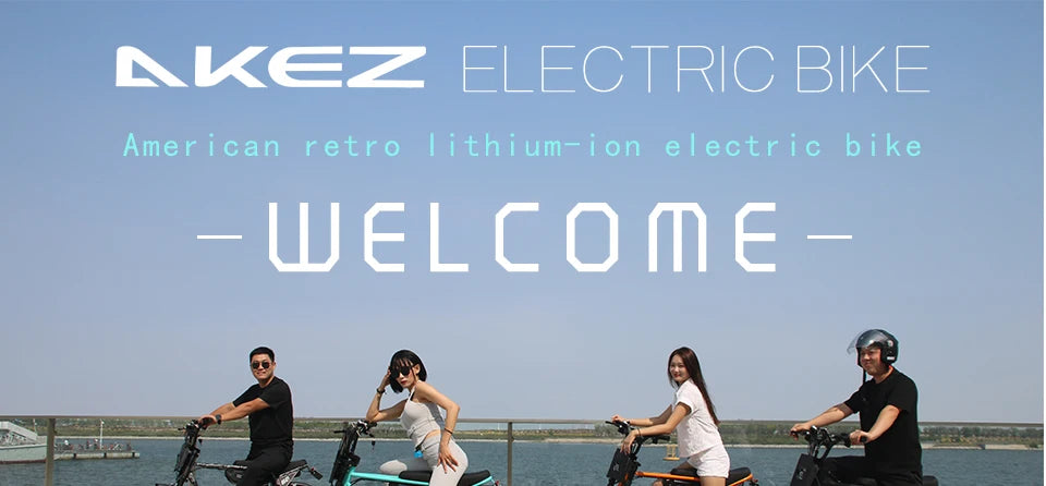 US Stock 🔥 AKEZ 750W Retro Electric Bike - 48V 13Ah Battery, 20'' Fat Tire E-Bike, Vintage Style Bicycle for Adults