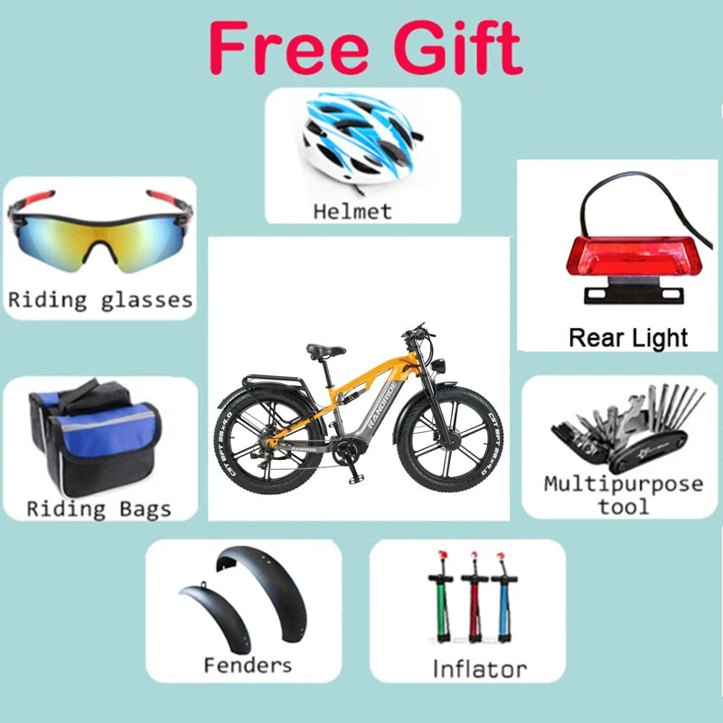 RANDRIDE YX80 2000W Dual Motor All-Terrain E-Bike 48V 20Ah Long Range Full Suspension Shimano 7-Speed Off-Road Electric Bike
