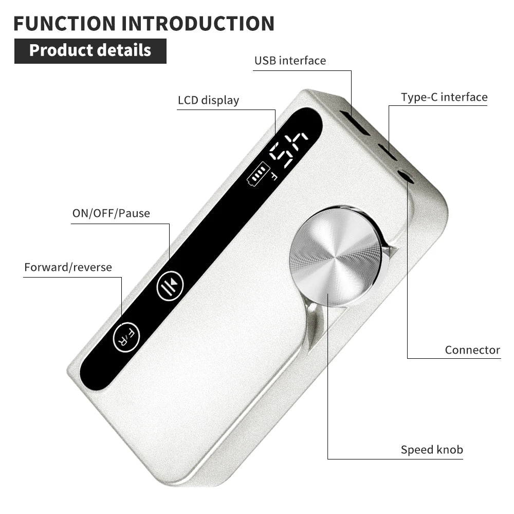 Electric Nail Drill File Professional for Acrylic Gel Dip Powder Nail Portable Machine Kit for Manicure Pedicure Tools Polishing