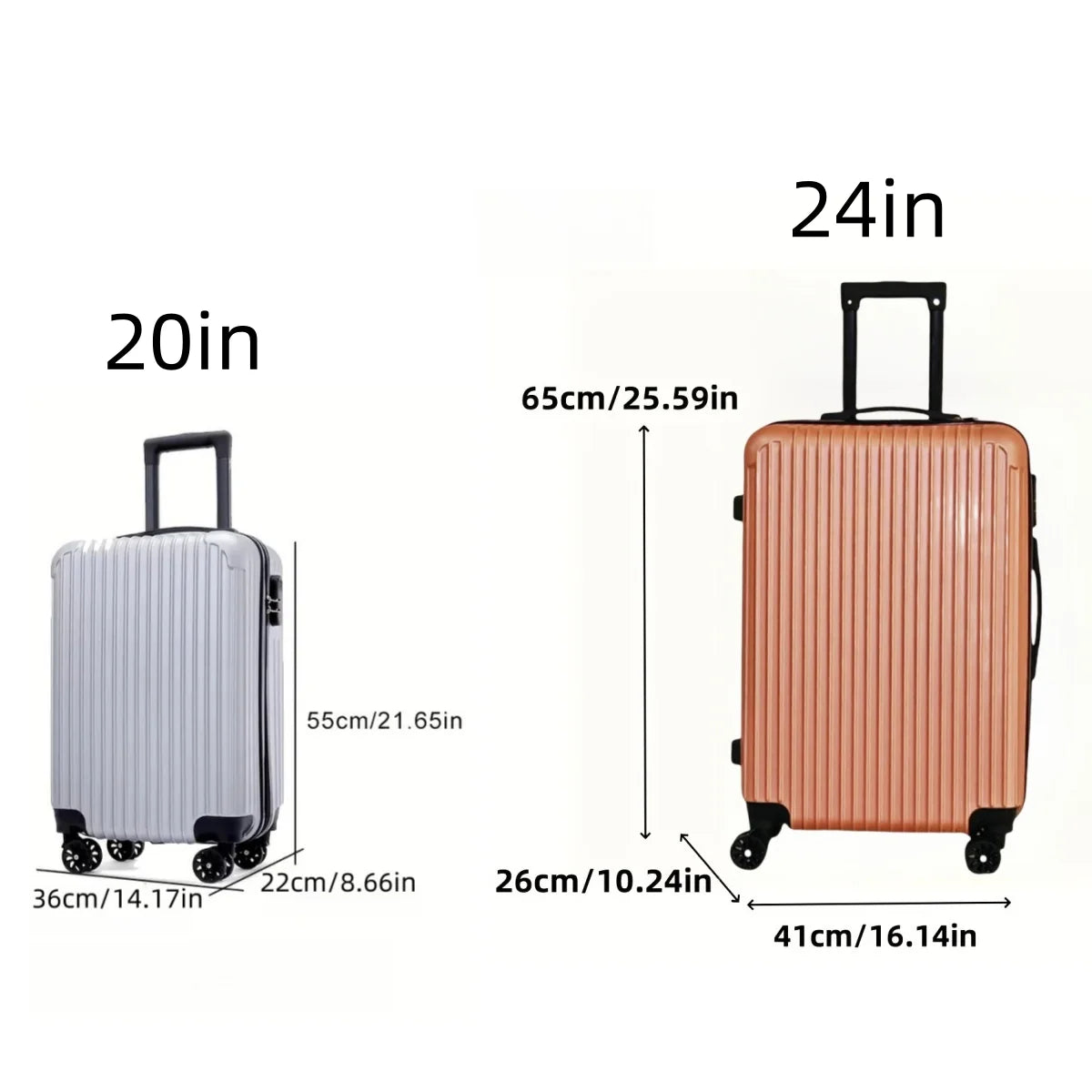 2-Piece Trolley Case Set, Suitcase Set, 20inch and 24inch Combination