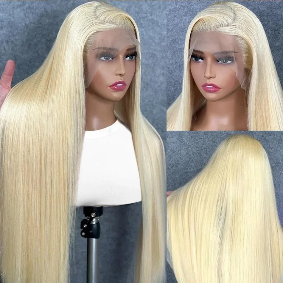 50Inch Straight Blonde 613 Blonde Human Hair Lace Frontal Wig 13x6 Transparent Blonde Lace Front Wigs Pre Plucked human Hair Wig