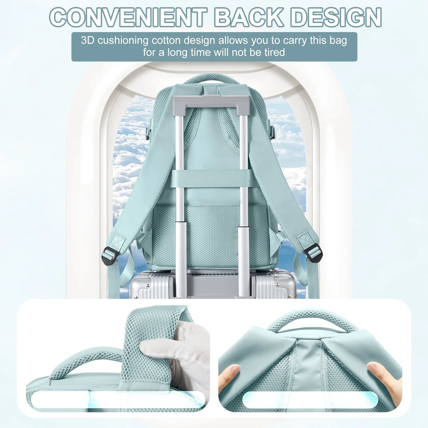 Women Men Hand Luggage Backpack Business College Laptop Travel Backpack Waterproof Carry on mochila viaje cabina avion 40x20x25