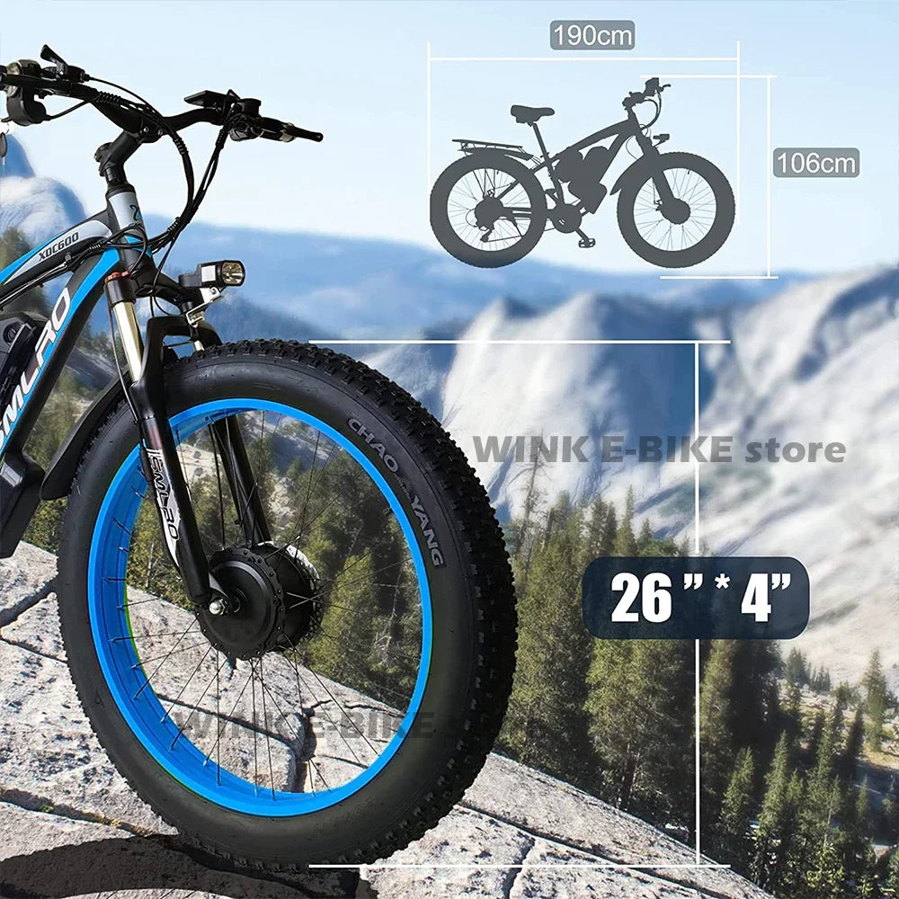 Electric Bicycle new B1 2000W Dual Motor 48v 22.4ah battery adult 26 inch tire All terrain Hydraulic brake multi-function E-bike
