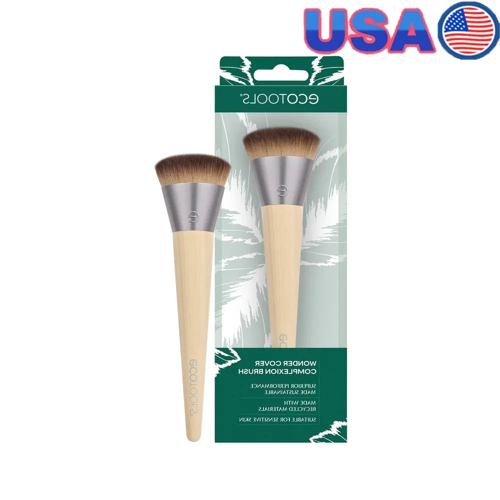 Wonder Cover Foundation Brush Oval Shape Blending Brush Liquid Cream Stick Makeup Application Sensitive Skin Eco-Friendly Bamboo