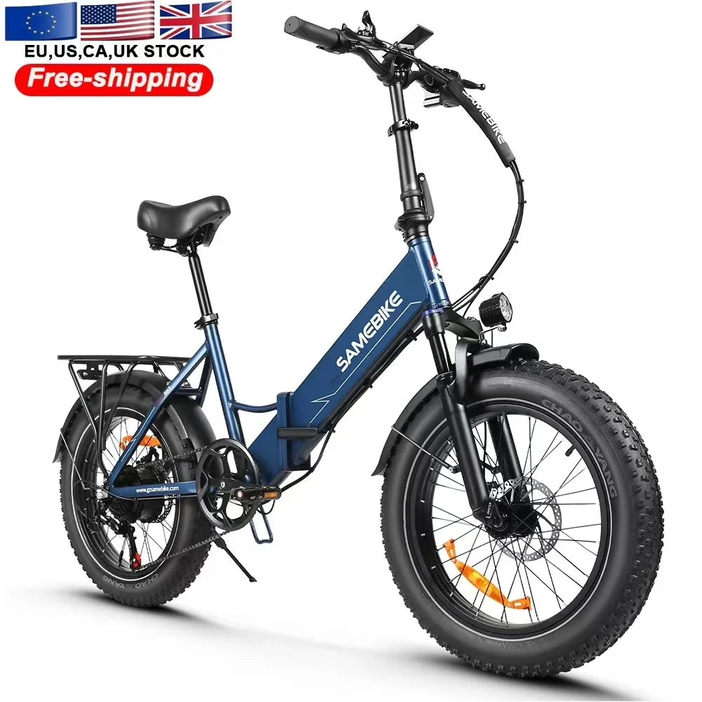 Folding Electric Bicycle 750W Motor 48V13AH Lithium Battery Disc Brake E-bike Adult City Travel 20*4 Inch Fat Tire Electric Bike