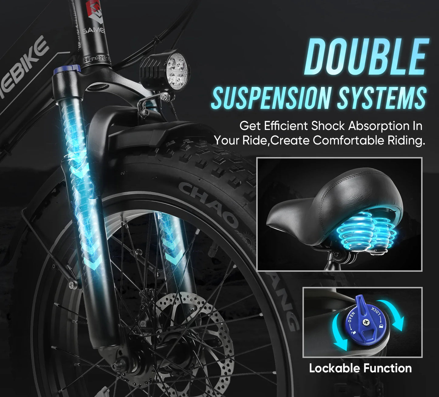 Folding Electric Bicycle 750W Motor 48V13AH Lithium Battery Disc Brake E-bike Adult City Travel 20*4 Inch Fat Tire Electric Bike