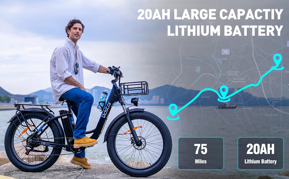 Ridstar Folding Electric Bike for Adults 1000/1500W 30MPH 48V 15/20Ah 20/26" Fat Tire City Commuter Foldable EBike for Men Women