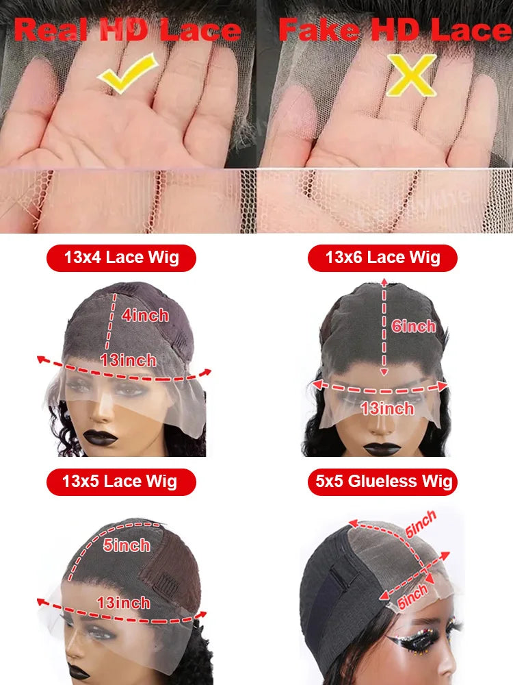 250 Density Highlight Ombre 100% Human Hair 13x6 HD Lace Frontal Wigs Body Wave 13x4 Lace Front Wig Water Loose Brown Brazilian