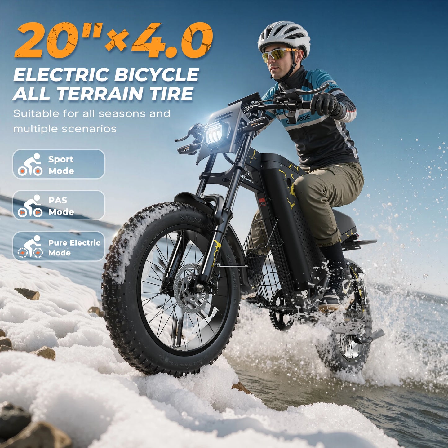 VARUN X-Plorer Raptor Electric Bicycle 1000W Motor 48V 20.8Ah Battery Adult E-Bike 20*4.0 Inch Fat Tire Off-road Mountain Bike