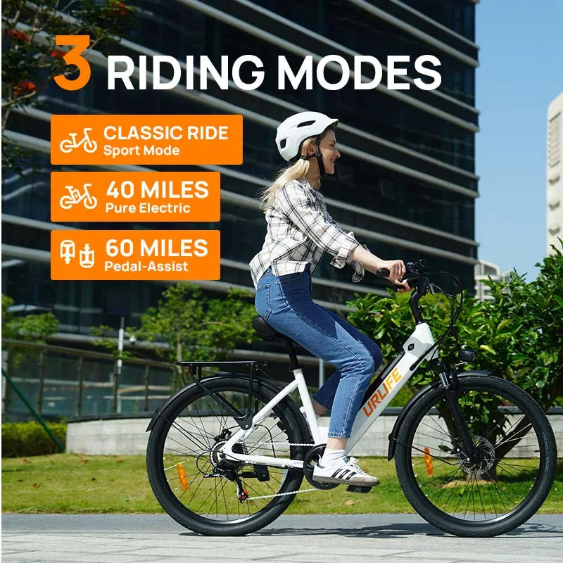 URLIFE E26 adult E-bike 250W 48V 10.4Ah battery commute Electric Bike,26-inch tire city ebike