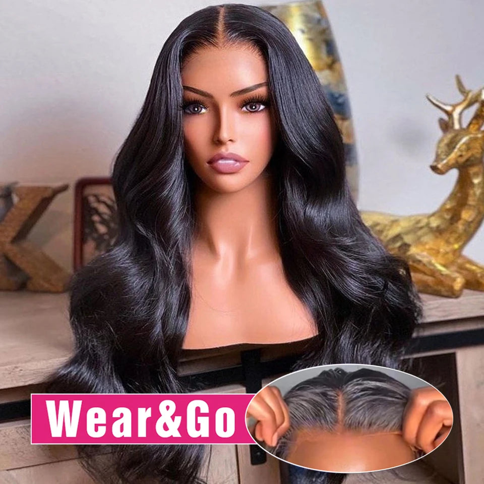 6x4 Pre Cut Glueless Wig Human Hair Ready To Wear And Go Preplucked Body Wave 13x6 HD Lace Frontal Human Hair Wigs For Women 200