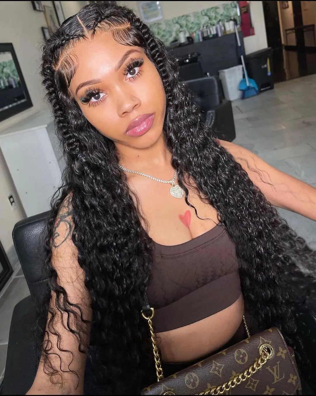 46 Inch Curly Wigs Deep Wave Human Hair 13x6 Lace Frontal Wigs 300% Density Glueless Wigs Human Hair 13x4 360 HD Lace Front Wigs