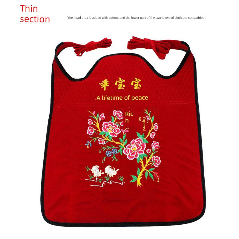 Traditional Baby Carrier Old-Fashioned Embroidered Baby Sling Front and Rear Back Yunnan Back Quilt Winter Thick Guizhou Carry Child Hard Back Fan