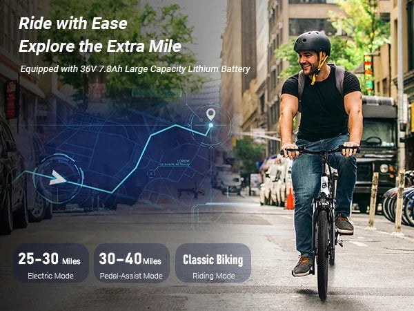 VARUN M24-1 E-Bike For Adults 250W Motor 36V 7.8Ah Battery Mountain Electric Bike 24 Inch Tires City Commuter Electric Bicycle