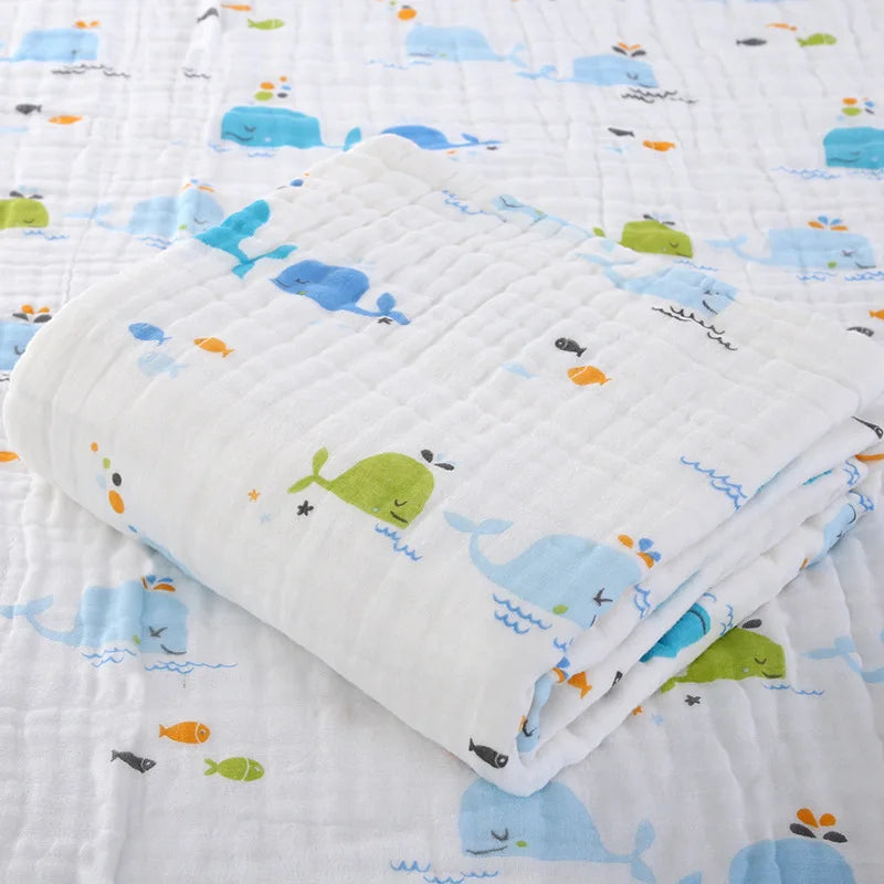 Baby bath towel, cotton four layer gauze, high-density baby product, newborn children's blanket towel, wrapped in newborn duvet