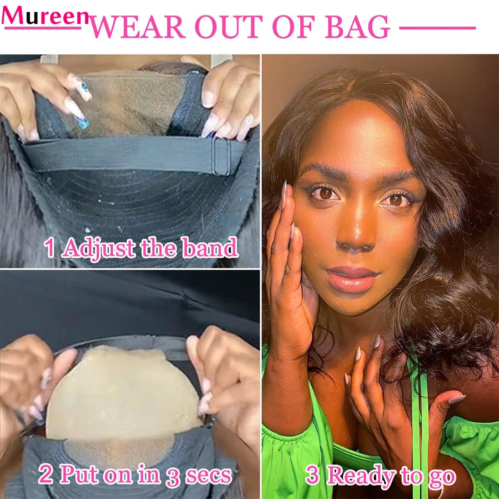 Mureen Hair Body Wave Wear And Go Glueless Bob Wig For Women Ready To Go Human Hair Wigs 5x5 Lace Closure Wig Human Hair