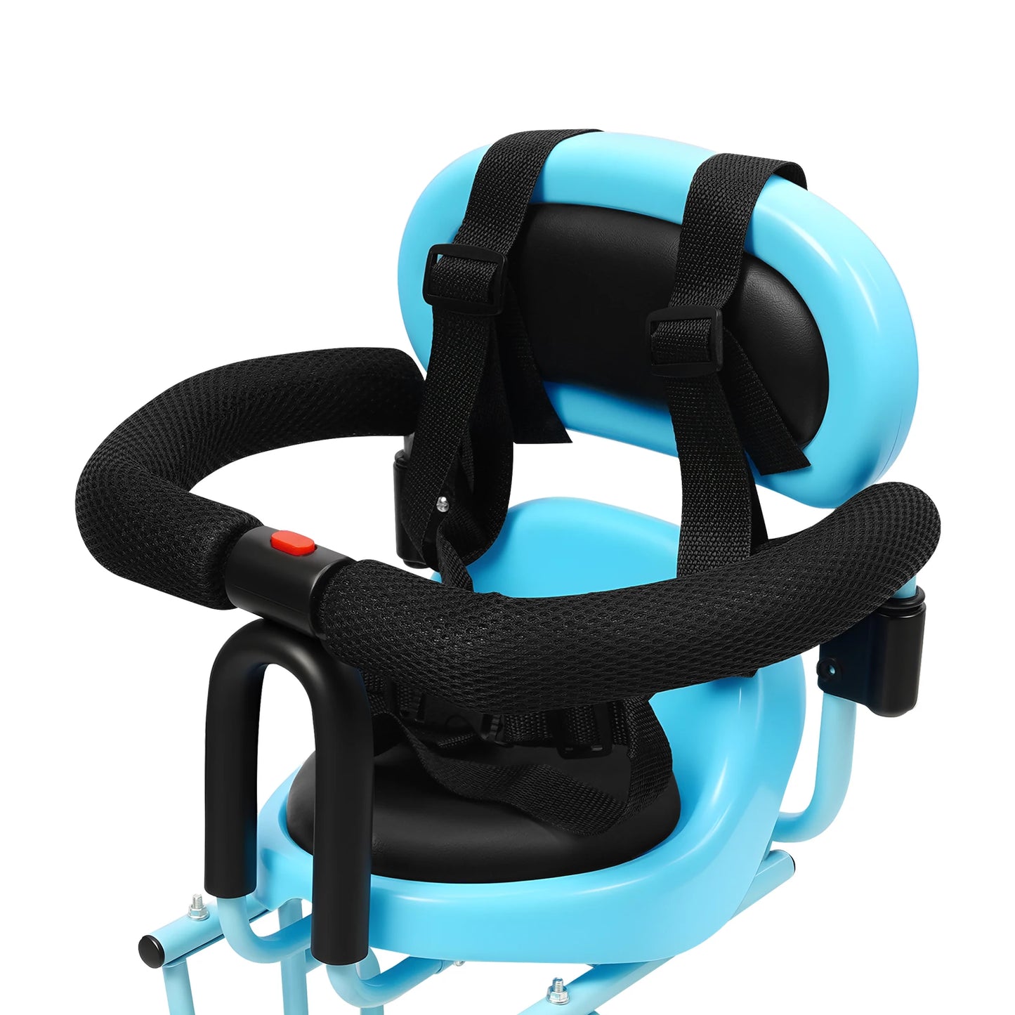 Safe Seat Cushion Rear Child Bike Seat Kids Seats with Safety Belt Attachment to Bike for Children 6 Months -6 Years Blue