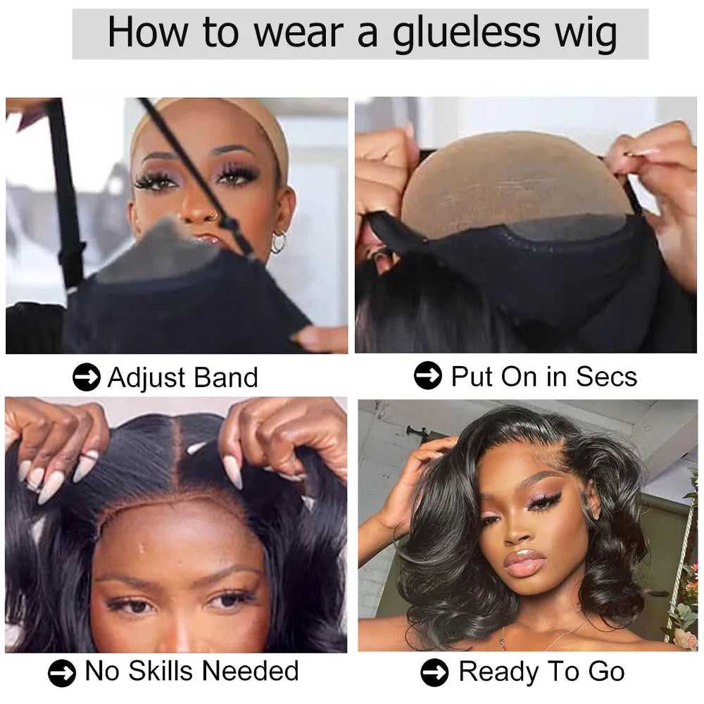 Mureen Hair Body Wave Wear And Go Glueless Bob Wig For Women Ready To Go Human Hair Wigs 5x5 Lace Closure Wig Human Hair