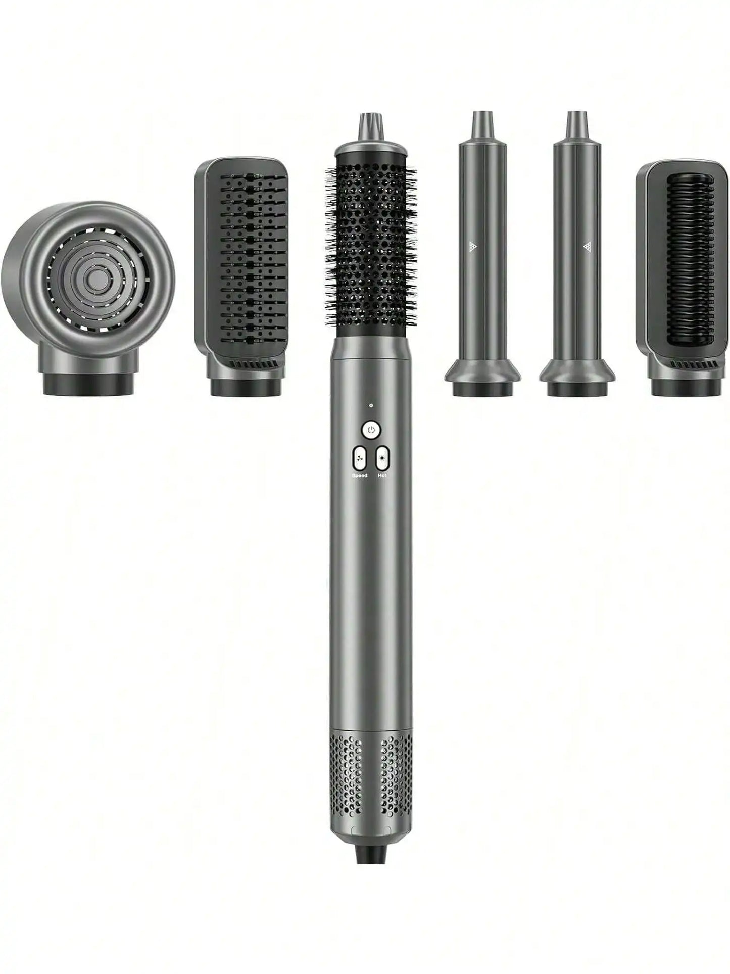 6 In 1 Air Styling & Drying System, Powerful High Speed Hair Dryer Brush & Multi-Styler With Auto Wrap Curlers,Hair Straightener