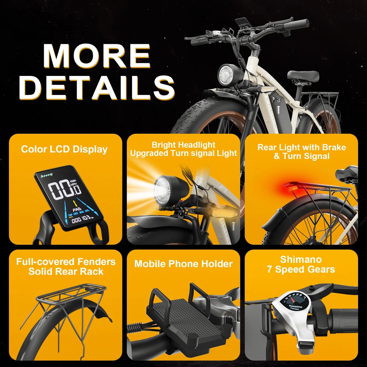 Snow/Beach 1000W Fat Tire E-Bike 48V 16AH Long Range - 26" Full Suspension Hydraulic Brake Off-Road Mountain Bike | US Warehouse