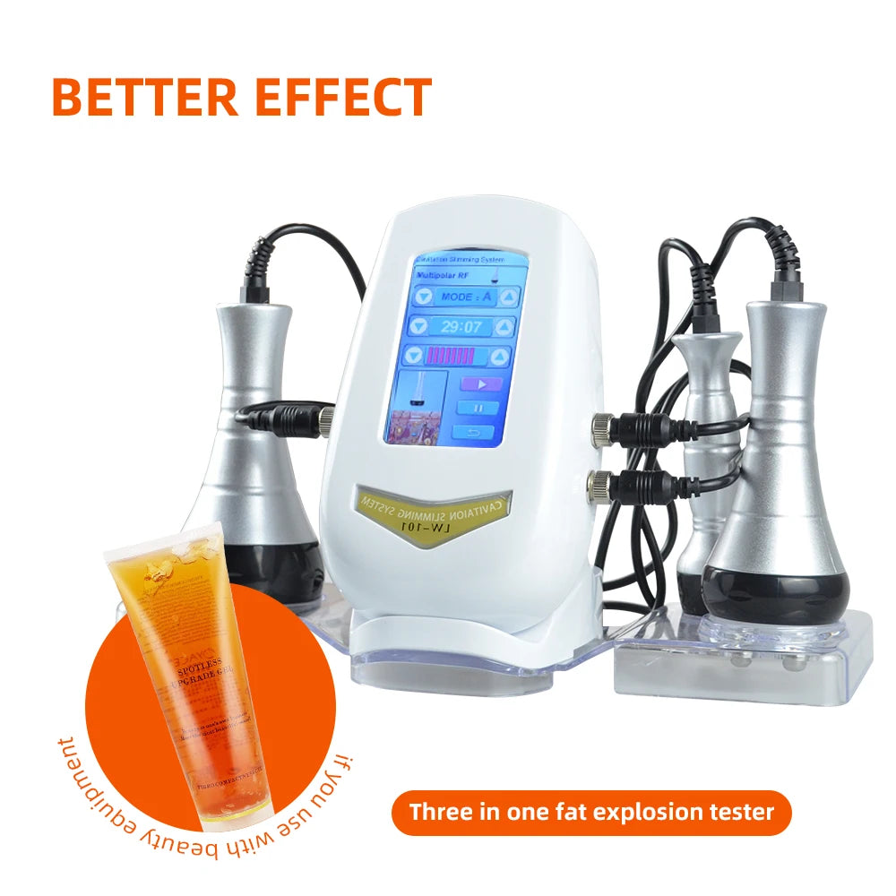 3 In 1 Body Slimming Massager Cavitation Machine Multi-Functional Device Face Body Tightening Lifting  Beauty Salon With Gel