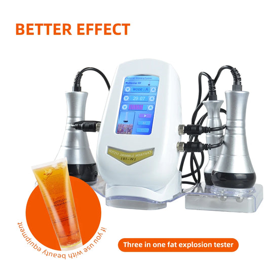 3 In 1 Body Slimming Massager Cavitation Machine Multi-Functional Device Face Body Tightening Lifting  Beauty Salon With Gel
