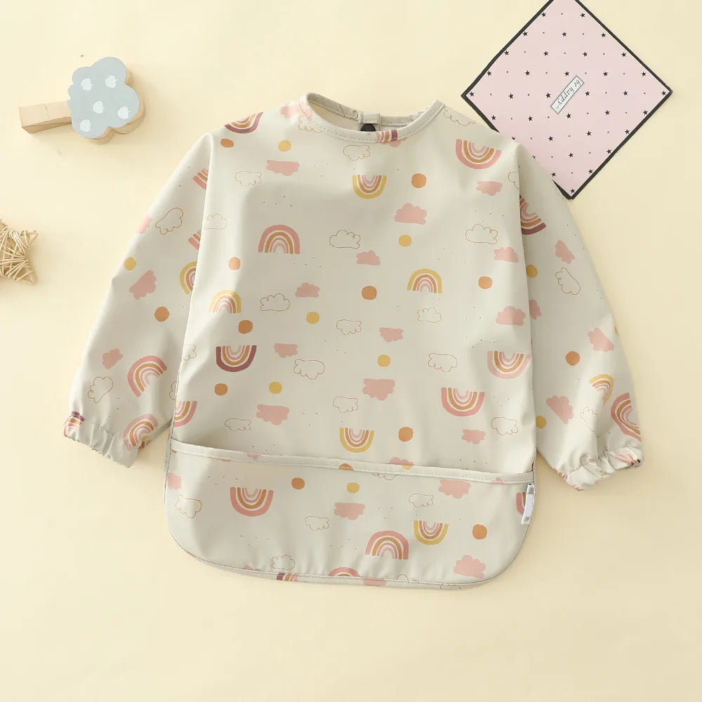 Children's Waterproof Anti-dress Bib Baby Eating Bib Super Soft Waterproof Baby Rice Pocket To Prevent Dirty Feeding