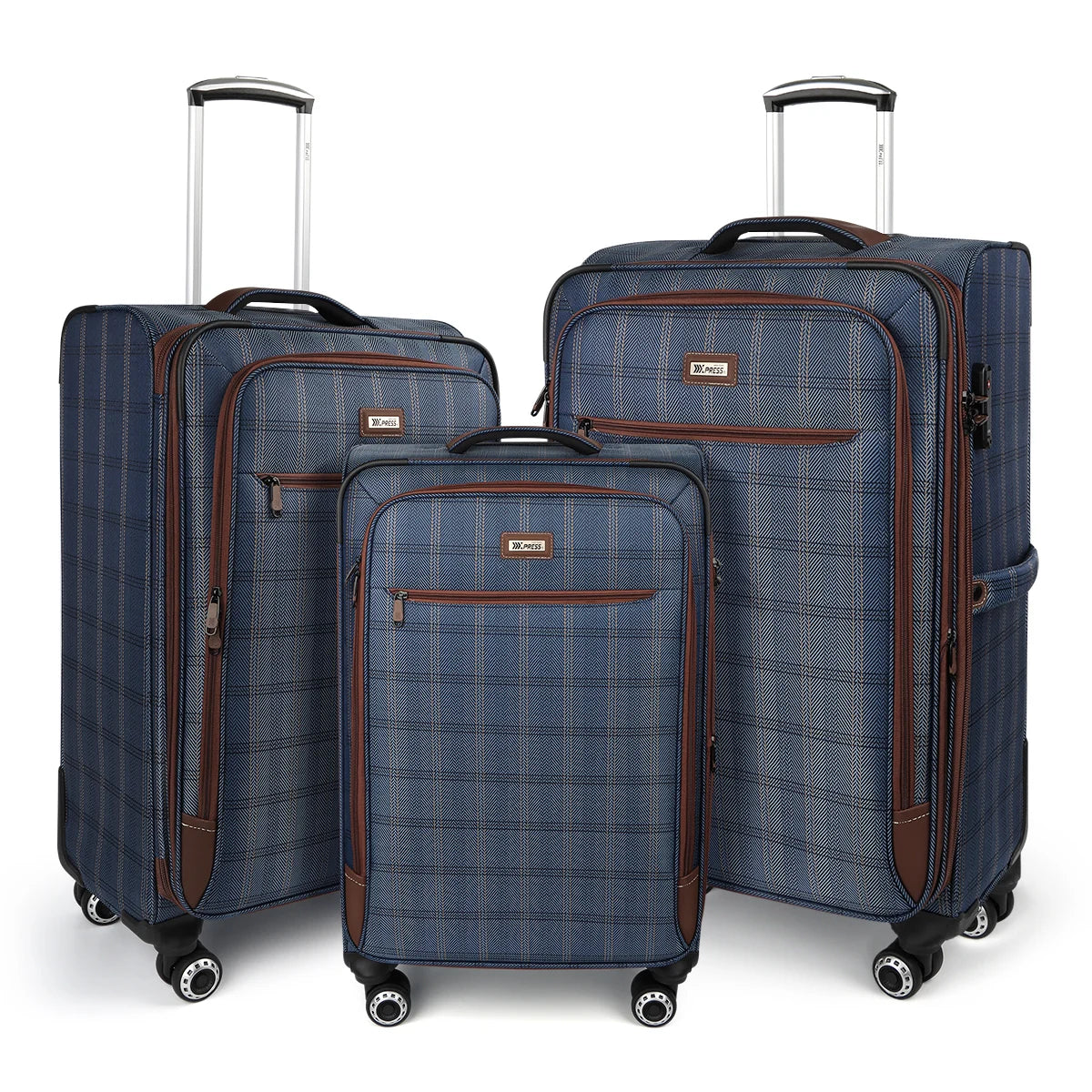 Softside Luggage Expandable 3 Piece Set Suitcase with 360° Upright Spinner Softshell Lightweight Luggage Travel Set 20"/26"/30"