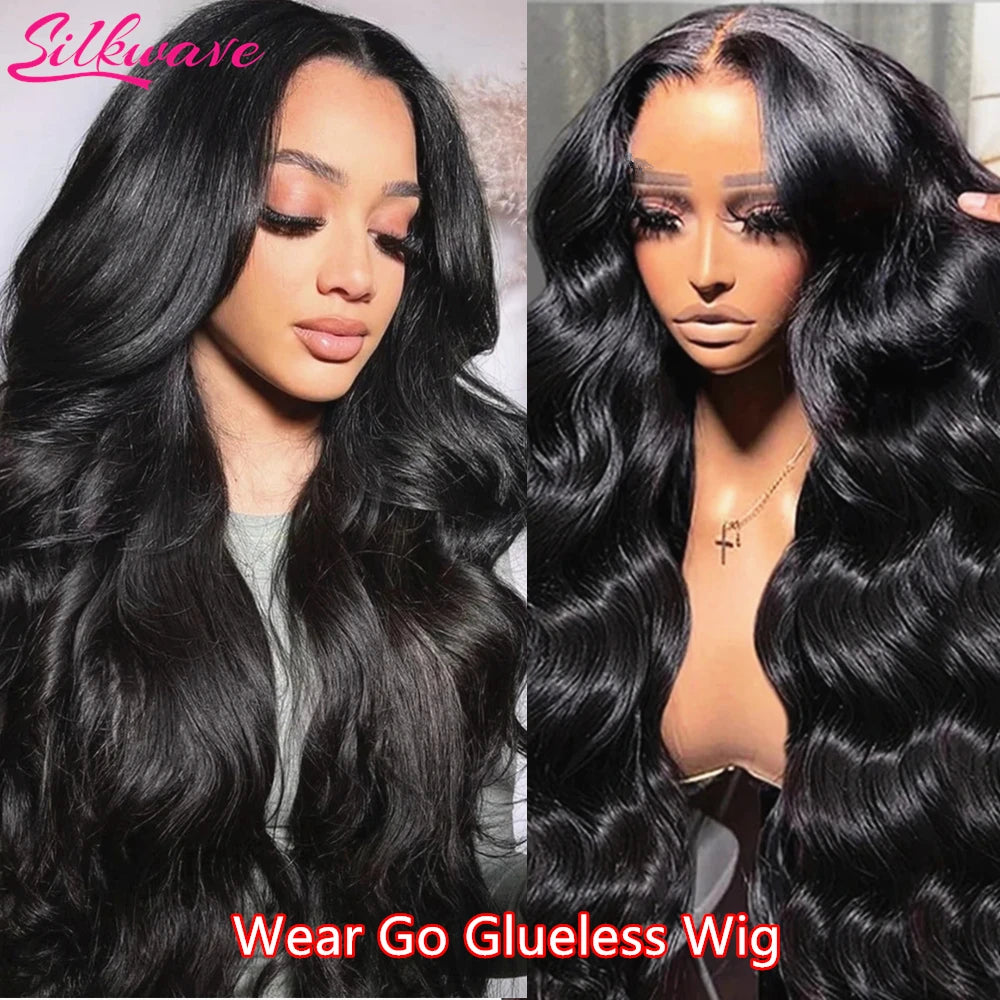 Silkwave Pre Cut Wear Go Body Wave Glueless Wig Human Hair 100% Pre plucked 4x4 5x5 Transparent Lace Closure Wig for Black Women